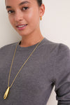 Charcoal Cashmere Silk Long Sleeve Katie Tee