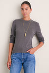 Charcoal Cashmere Silk Long Sleeve Katie Tee
