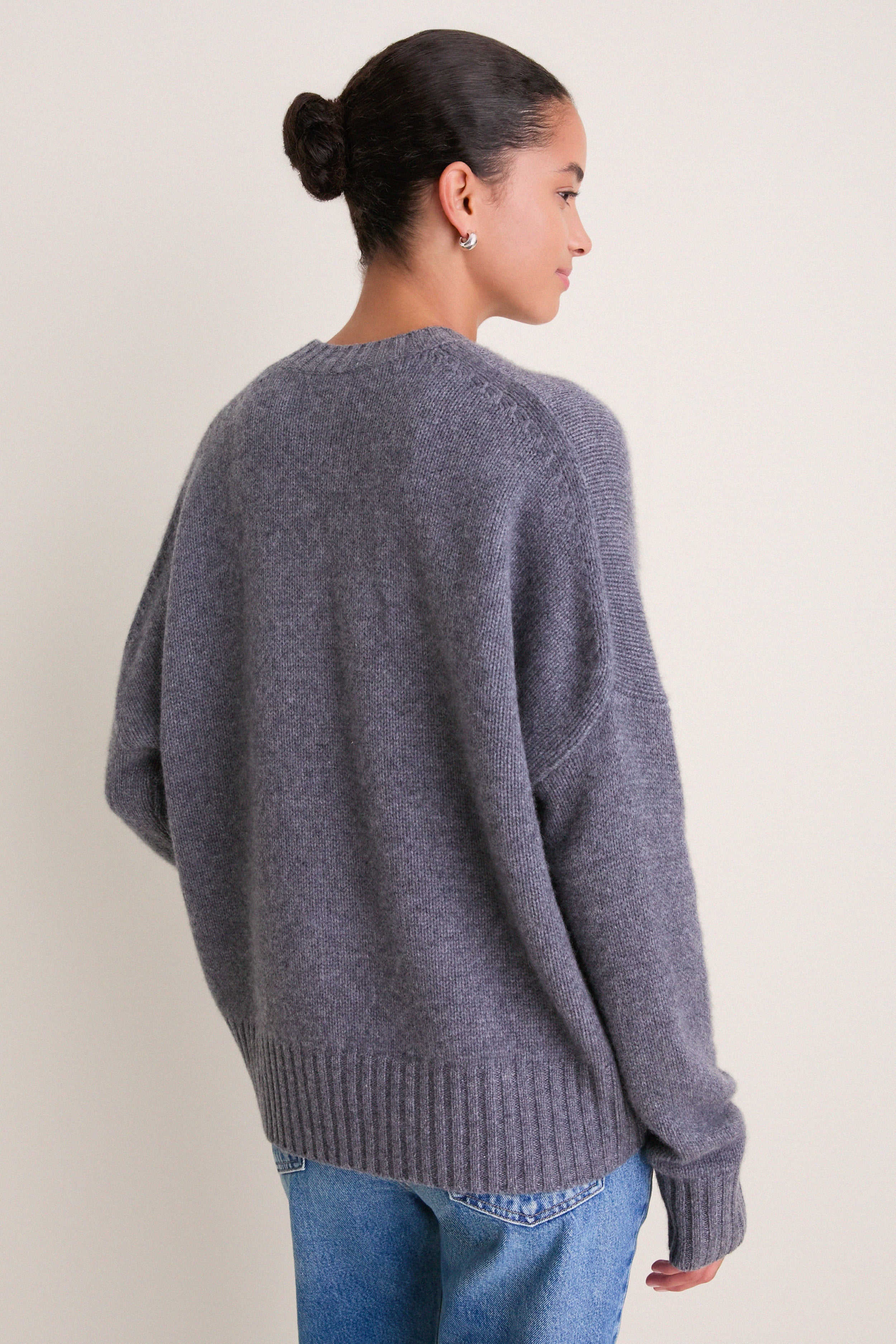 Shadow Gray Cashmere Henri Crewneck