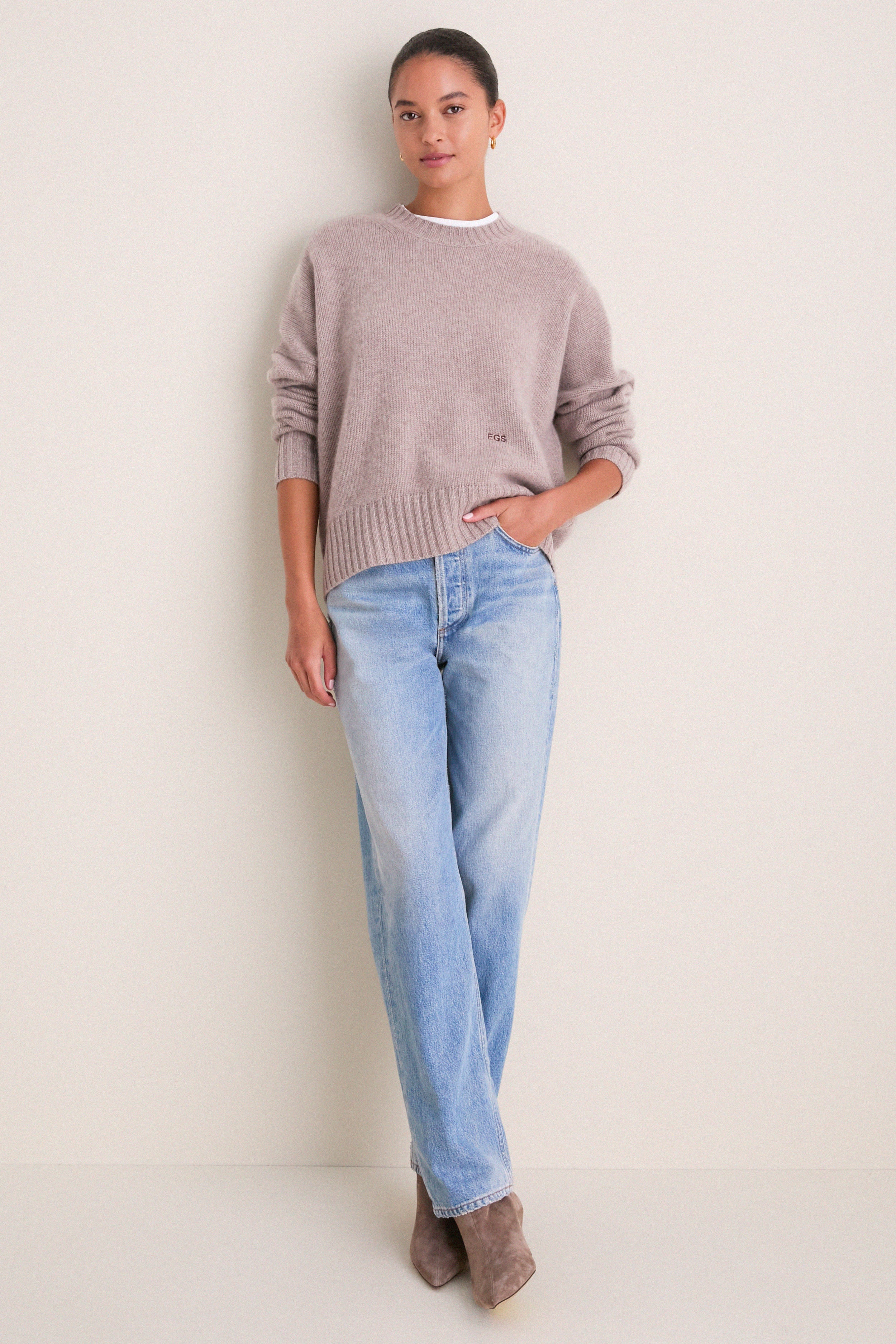 Wheat Cashmere Henri Crewneck