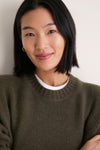 Olive Cashmere Henri Crewneck