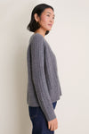Graphite Cashmere Cable Knit Alice Sweater