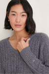 Graphite Cashmere Cable Knit Alice Sweater