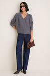 Graphite Cashmere Cable Knit Alice Sweater