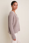 Wheat Cashmere Cable Knit Alice Sweater