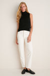 Black Cashmere Silk Sutton Sleeveless Turtleneck