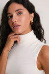 Ivory Cashmere Silk Sutton Sleeveless Turtleneck