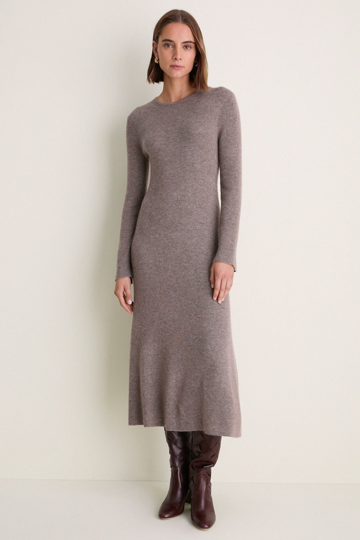 Wheat Cashmere Wool Blend Pacey Sweater Dress