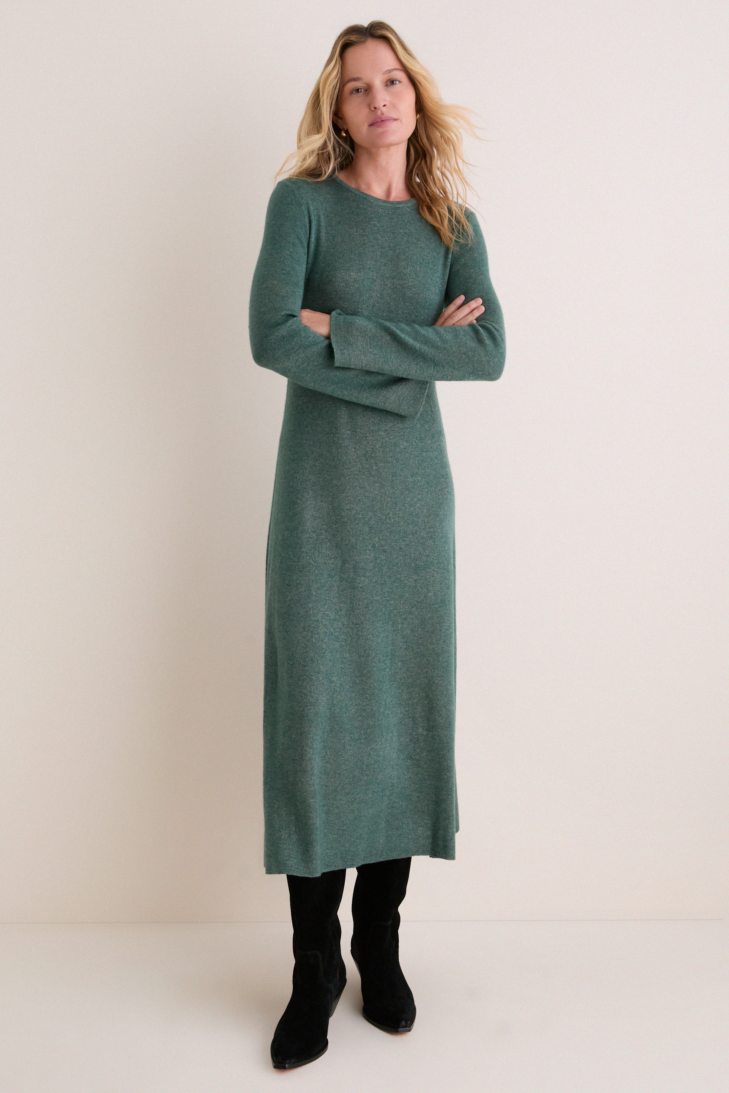 Mossy Cashmere Wool Blend Pacey Sweater Dress