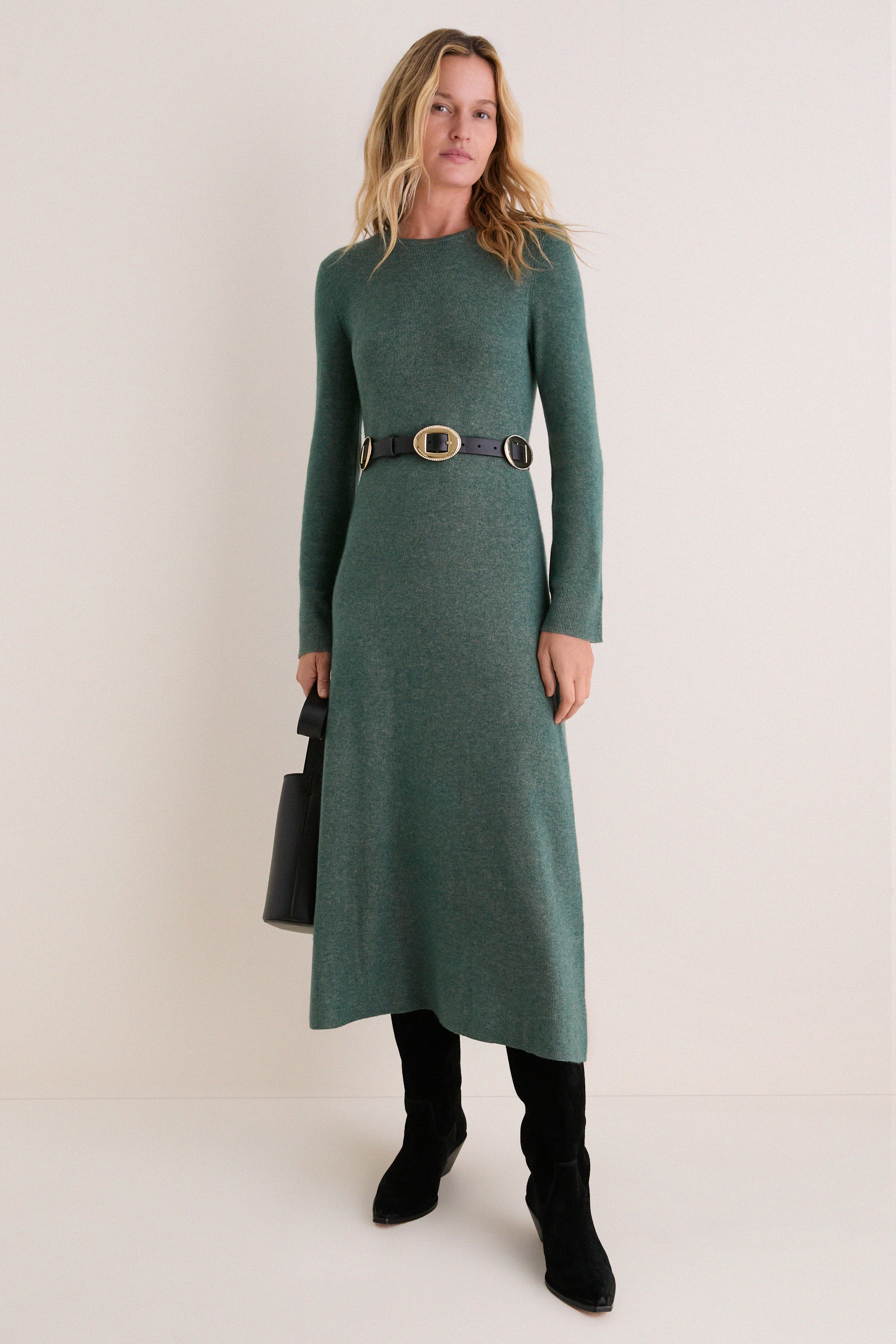 Mossy Cashmere Wool Blend Pacey Sweater Dress