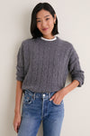 Charcoal Cashmere Cable Knit Eloise Sweater