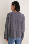Charcoal Cashmere Cable Knit Eloise Sweater