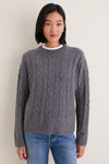 Charcoal Cashmere Cable Knit Eloise Sweater