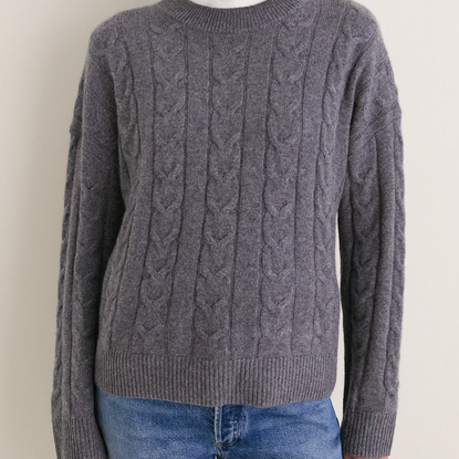 Graphite Cashmere Cable Knit Eloise Sweater | Tuckernuck