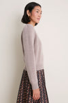 Wheat Cashmere Puff Sleeve Macy Crewneck Sweater