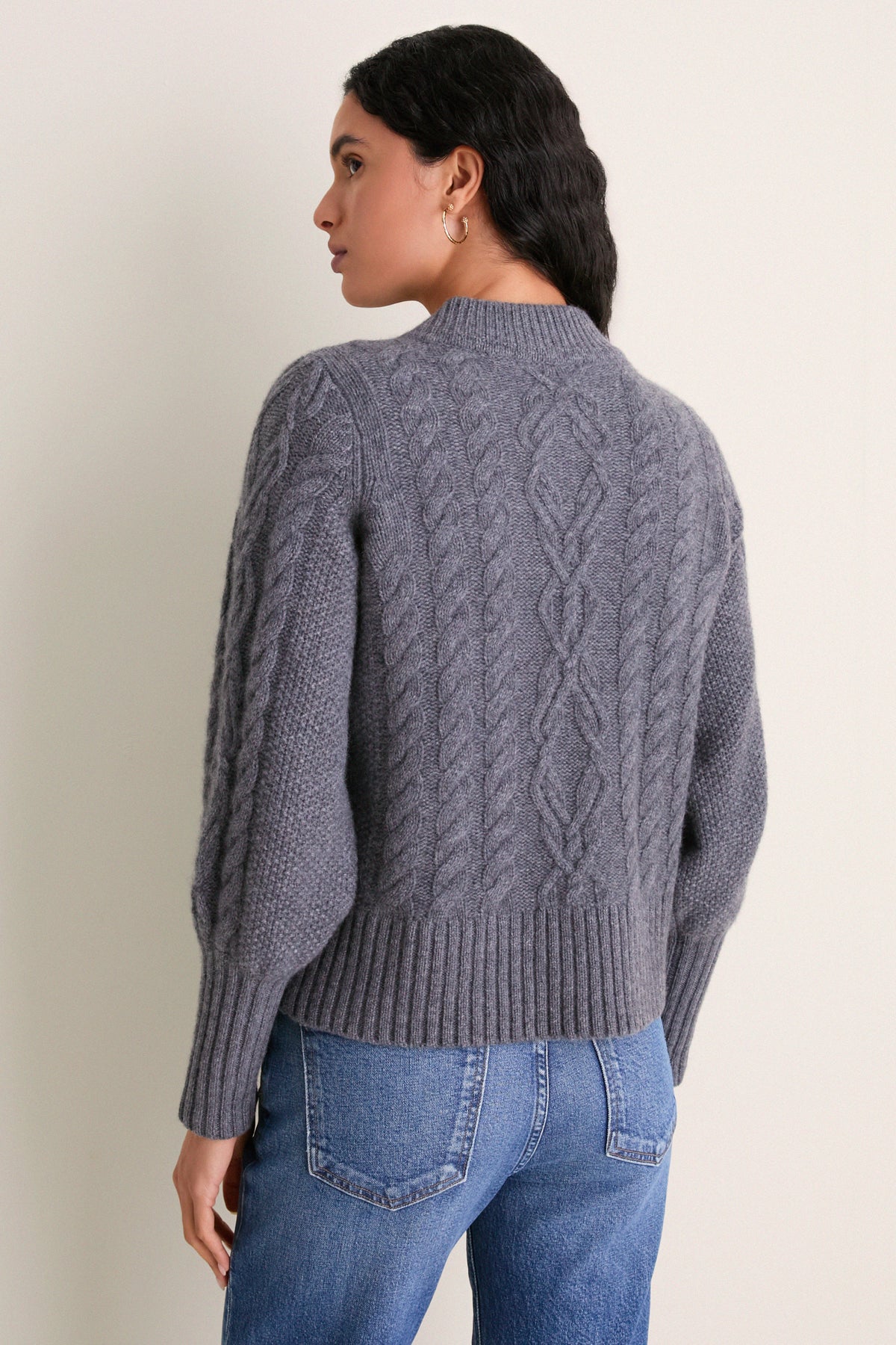 Shadow Gray Cashmere Colette Cardigan