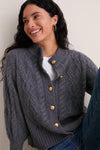 Shadow Gray Cashmere Colette Cardigan