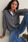 Shadow Gray Cashmere Colette Cardigan