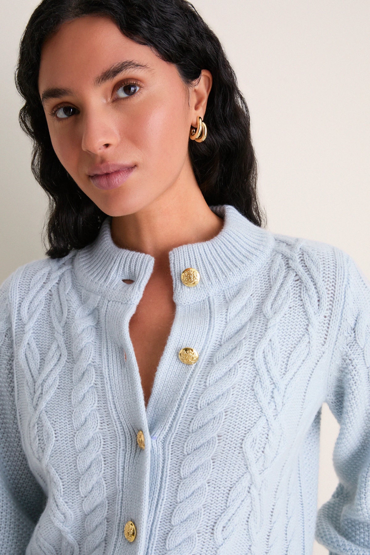 Light Blue Cashmere Colette Cardigan