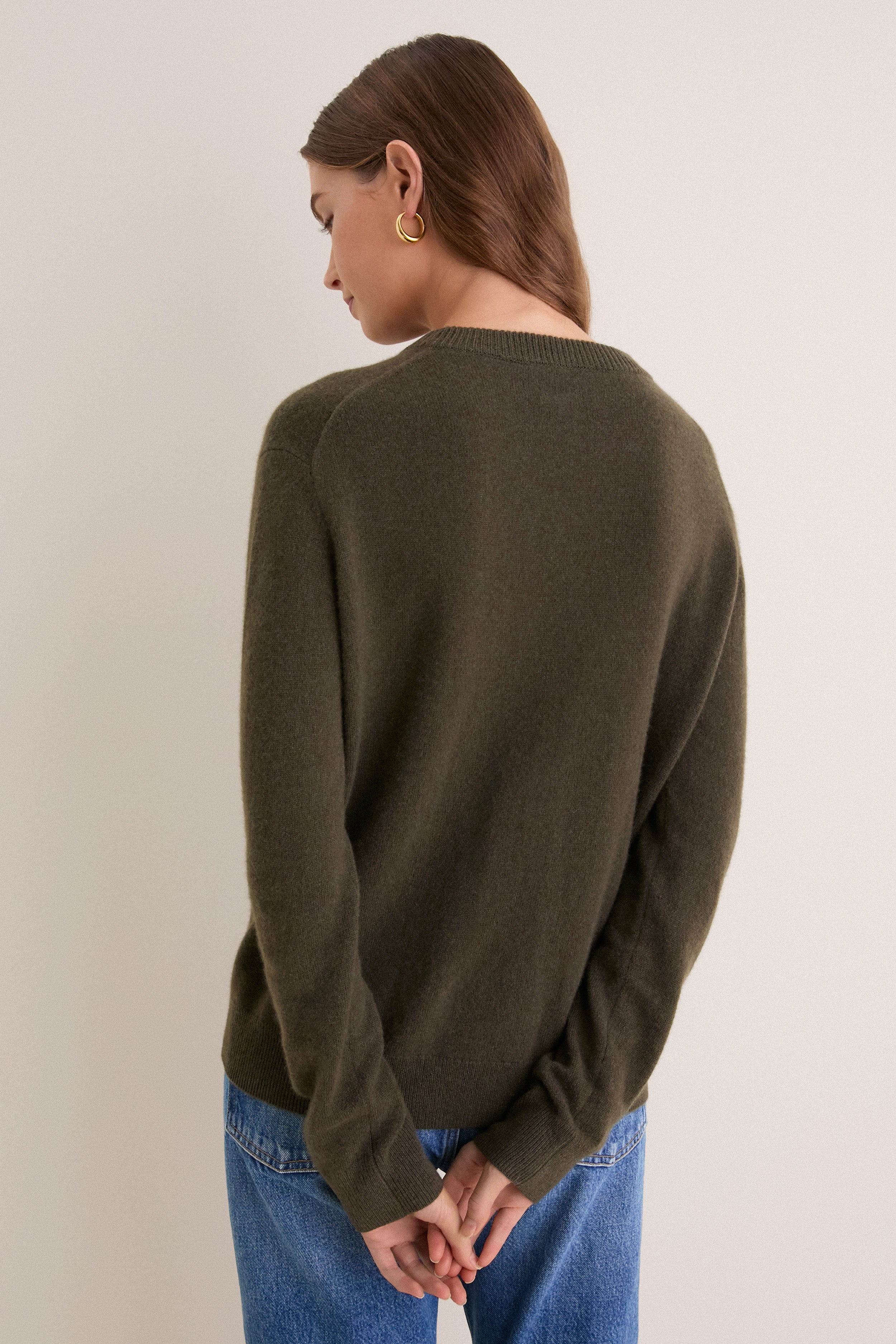 Olive Cashmere Pippa Cardigan
