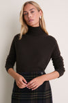 Espresso Cashmere Evelyn Turtleneck
