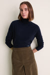 Midnight Navy Cashmere Evelyn Turtleneck