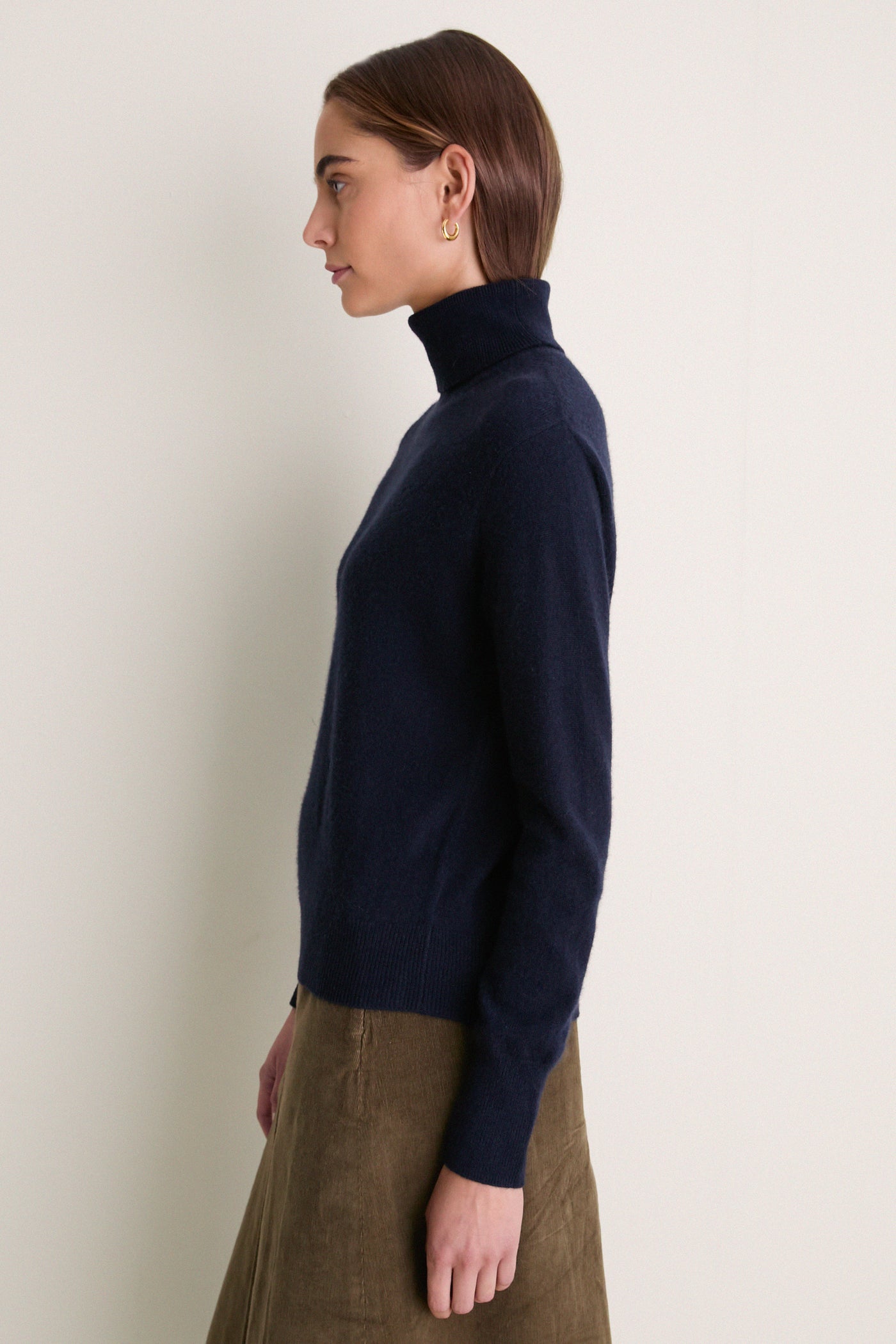 Midnight Navy Cashmere Evelyn Turtleneck