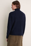 Midnight Navy Cashmere Evelyn Turtleneck