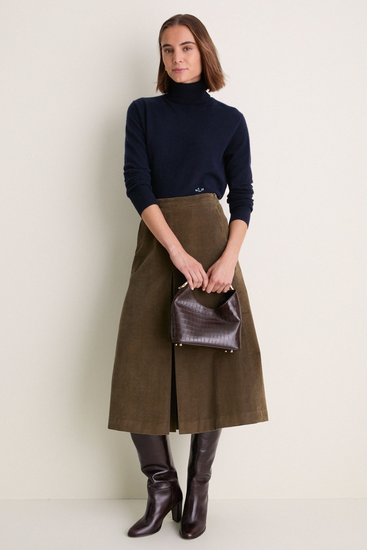 Midnight Navy Cashmere Evelyn Turtleneck