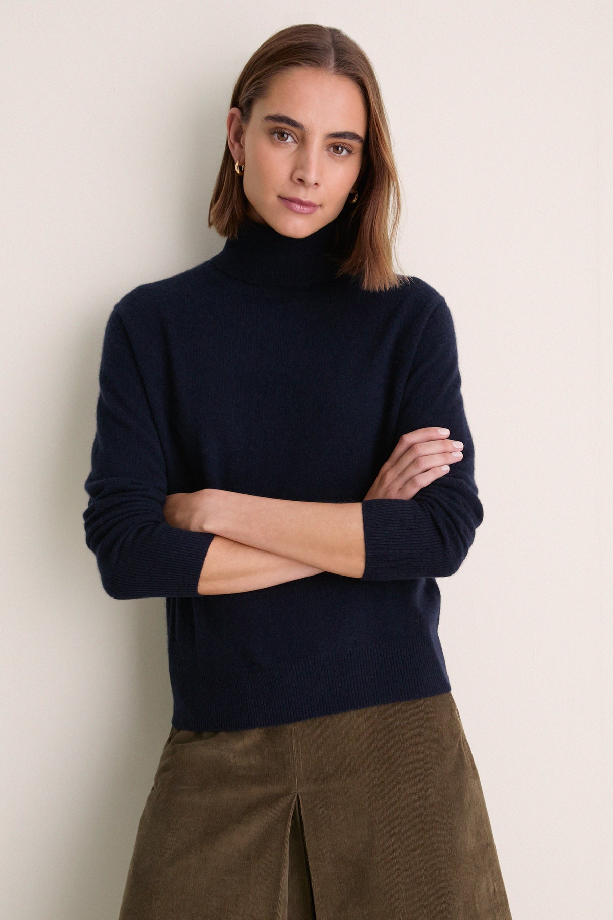 Midnight Navy Cashmere Evelyn Turtleneck