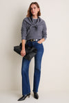 Shadow Gray Cable Knit Boyfriend Colin Crewneck