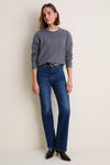 Shadow Gray Cable Knit Boyfriend Colin Crewneck