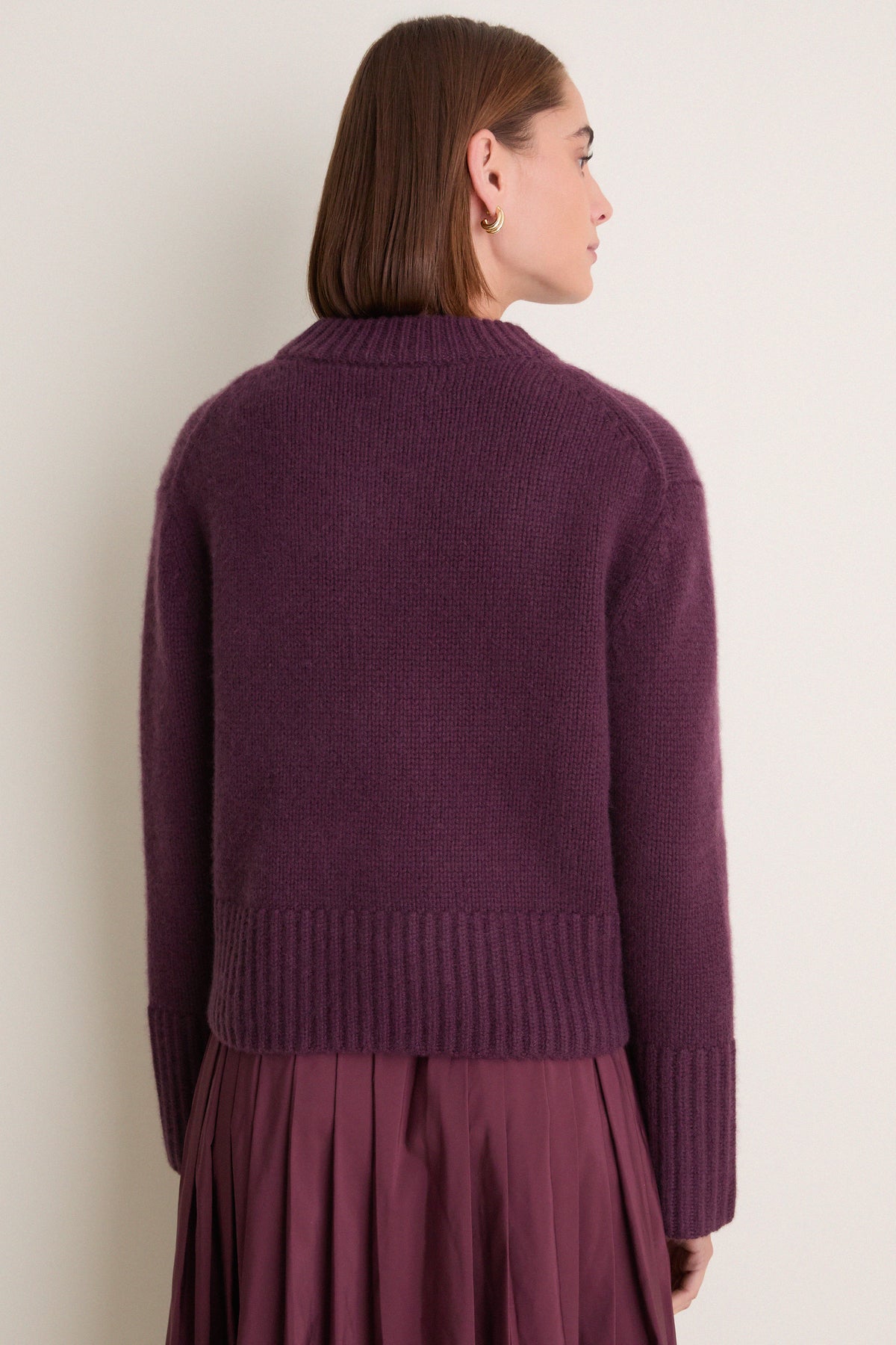 Plum Cashmere Pearce Crewneck
