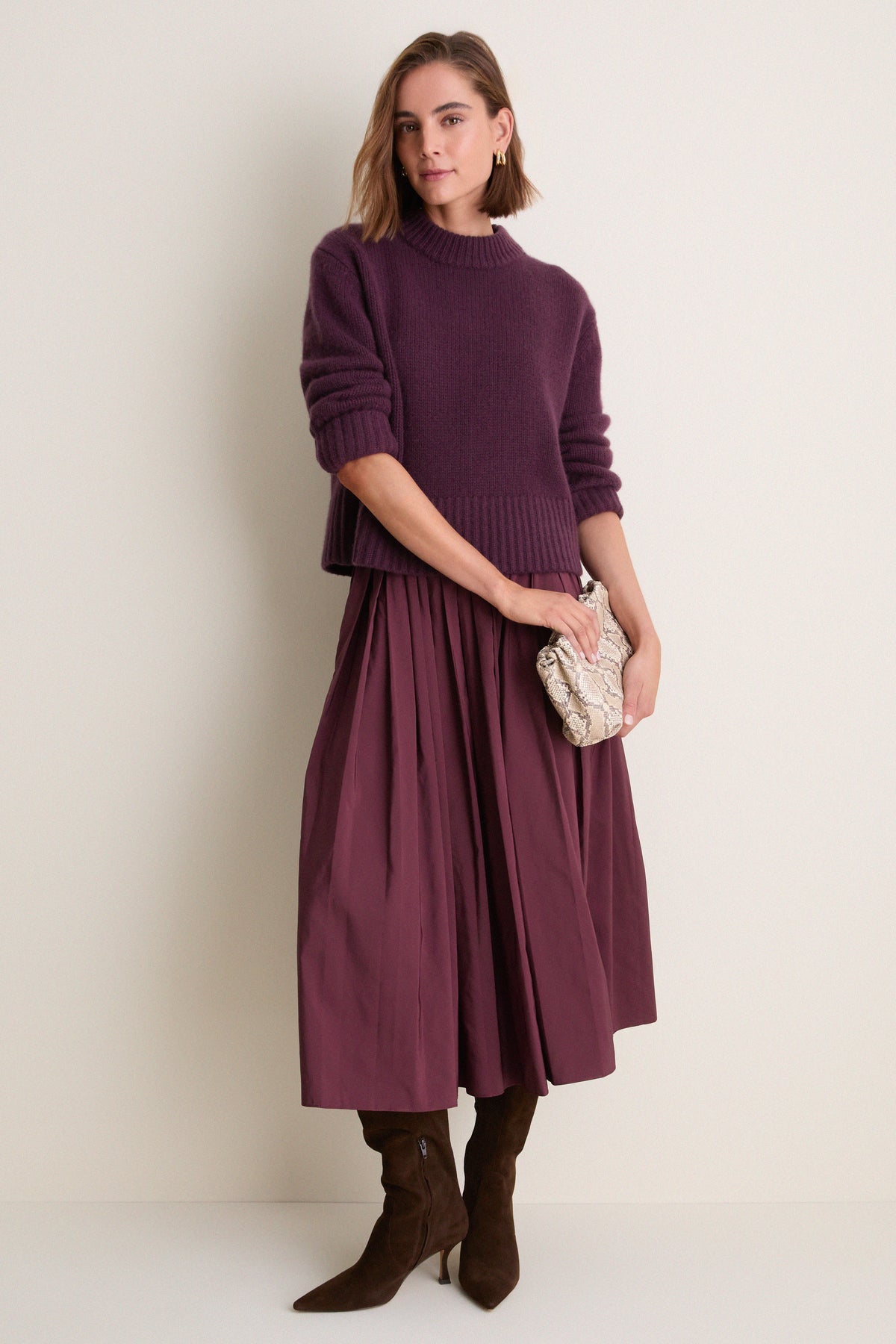 Plum Cashmere Pearce Crewneck