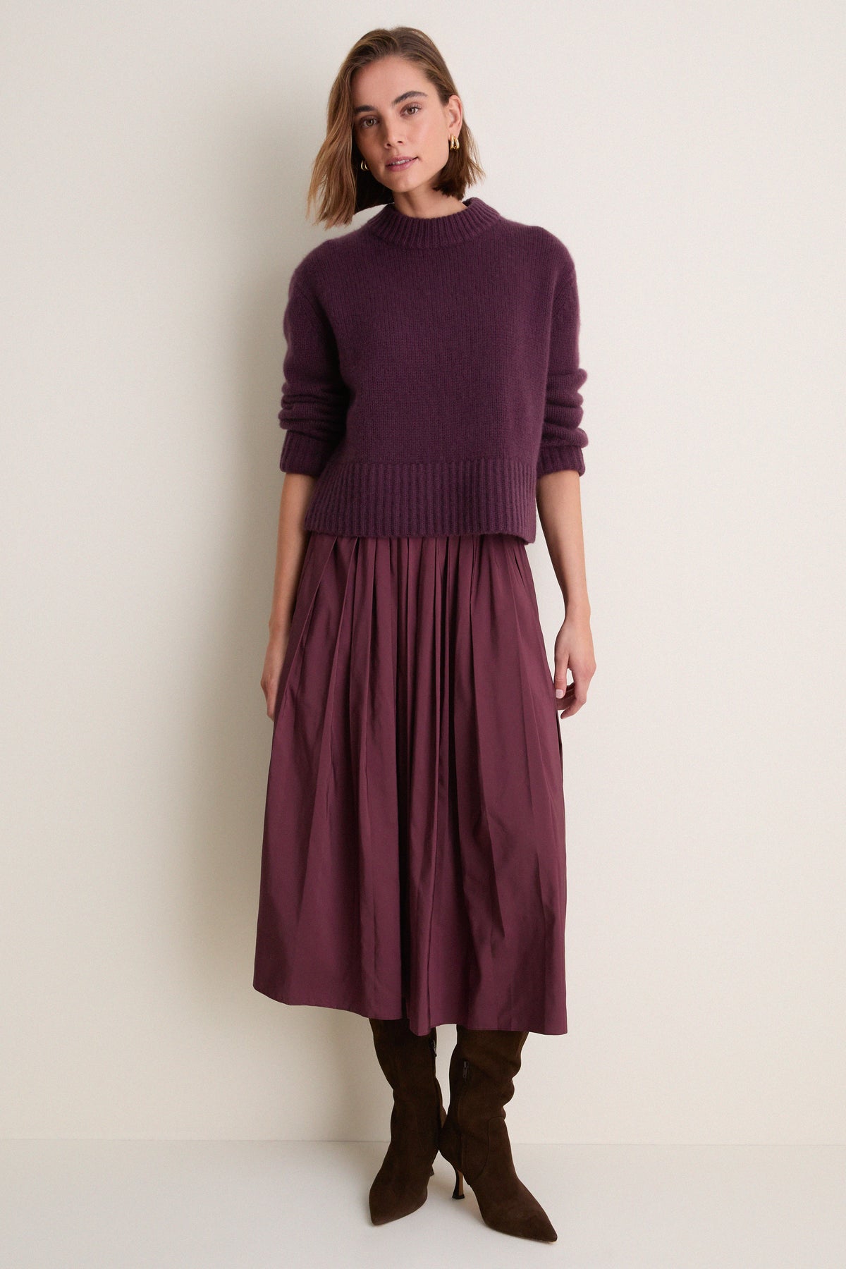 Plum Cashmere Pearce Crewneck