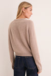 Wheat Cashmere Knot Button Phoebe Cardigan