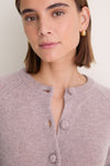 Wheat Cashmere Knot Button Phoebe Cardigan