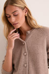 Wheat Cashmere Knot Button Phoebe Cardigan
