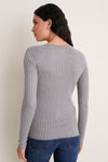 Graphite Cashmere Silk Ribbed Lowell Cardigan