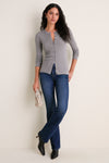 Graphite Cashmere Silk Ribbed Lowell Cardigan