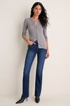 Graphite Cashmere Silk Ribbed Lowell Cardigan