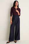 Plum Cashmere Silk Ribbed Lowell Cardigan