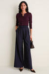 Plum Cashmere Silk Ribbed Lowell Cardigan