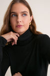 Black Cashmere Silk Tinley Turtleneck