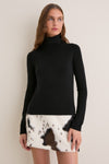 Black Cashmere Silk Tinley Turtleneck
