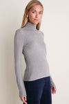 Graphite Cashmere Silk Tinley Turtleneck