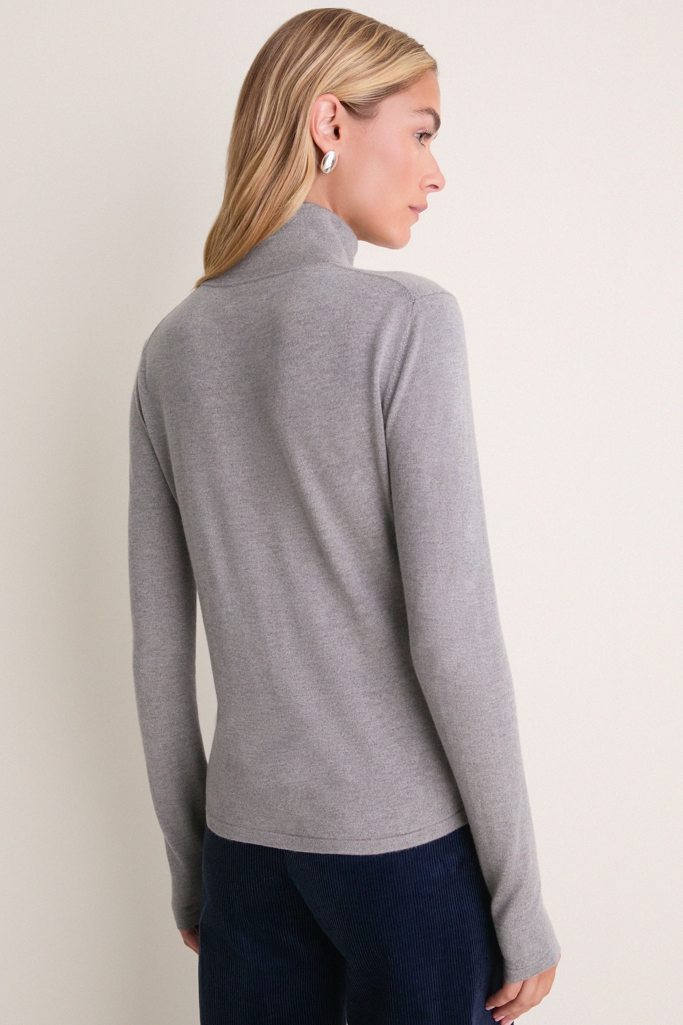 Graphite Cashmere Silk Tinley Turtleneck