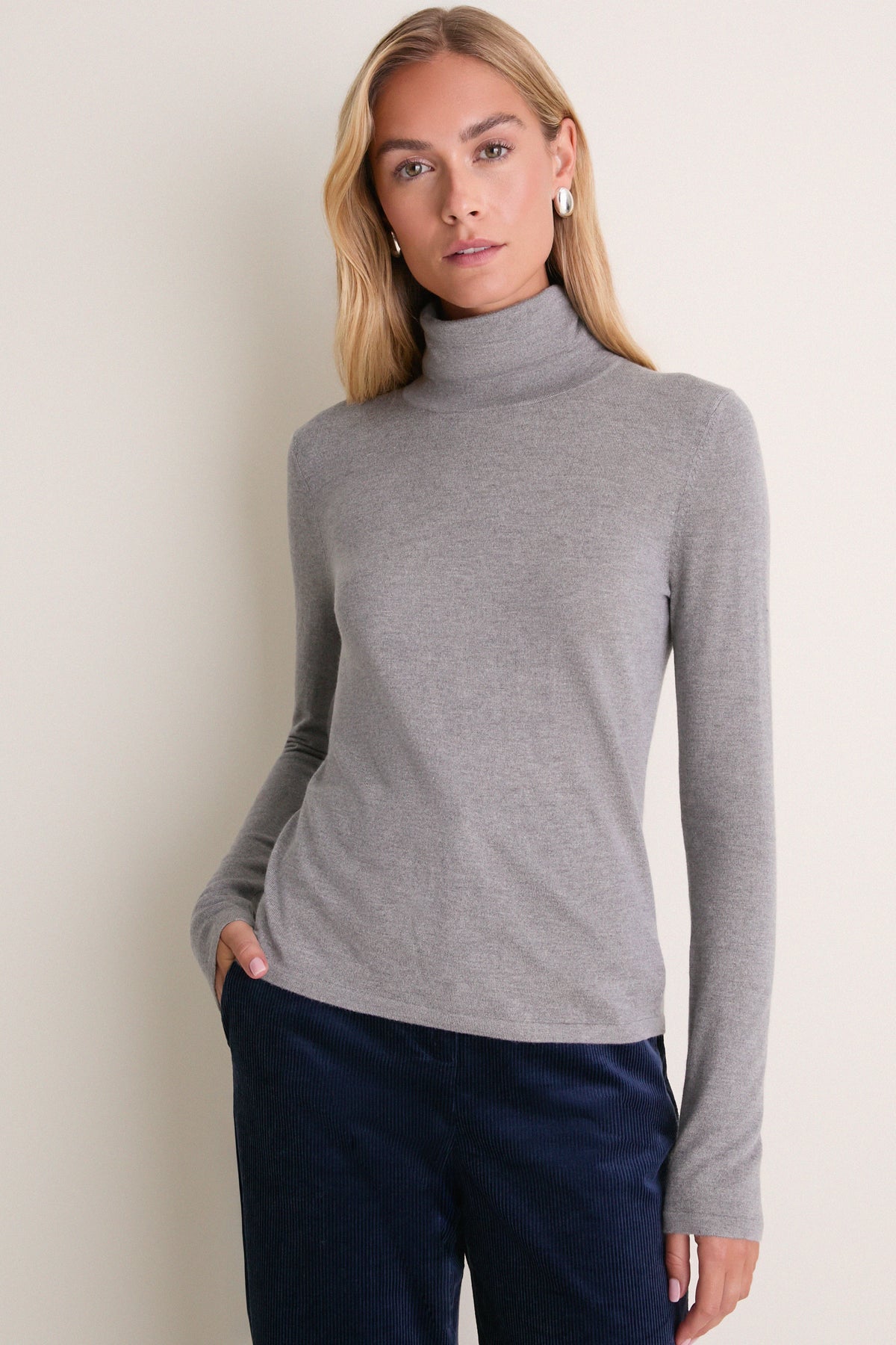Graphite Cashmere Silk Tinley Turtleneck