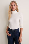 Ivory Cashmere Silk Tinley Turtleneck
