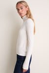 Ivory Cashmere Silk Tinley Turtleneck